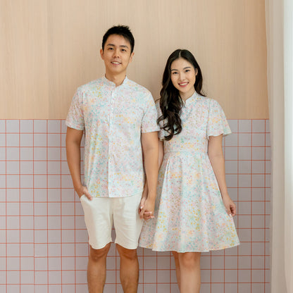 Chinese Motif Series - Men's Shirt in Pastel Rainbow Motif (Classic Fit) by Le Petit Society — image 7