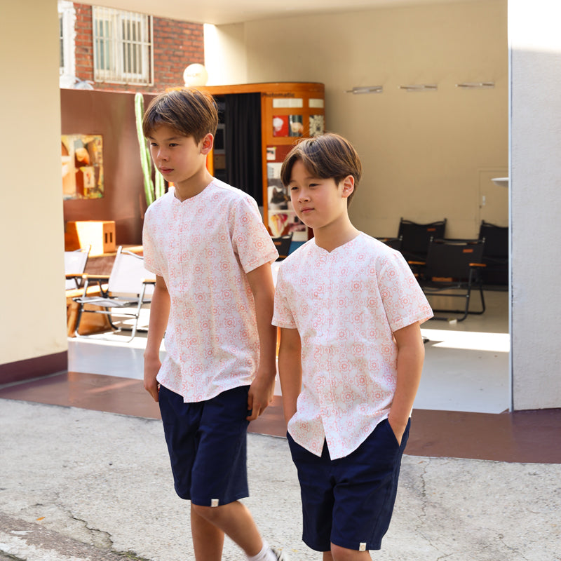 Chinese Motif Series - Boys Shirt in Pink Motif by Le Petit Society — image 15