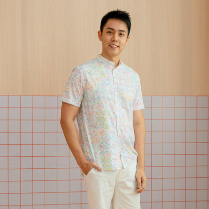 Chinese Motif Series - Men's Shirt in Pastel Rainbow Motif (Classic Fit) by Le Petit Society — image 3