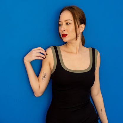 Ladies Jersey Knit Dress in Black by Le Petit Society — image 3
