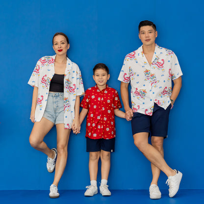 Lion Dance Series - Men's Camp Collar Shirt in Lion Print (Relaxed Fit) by Le Petit Society — image 4