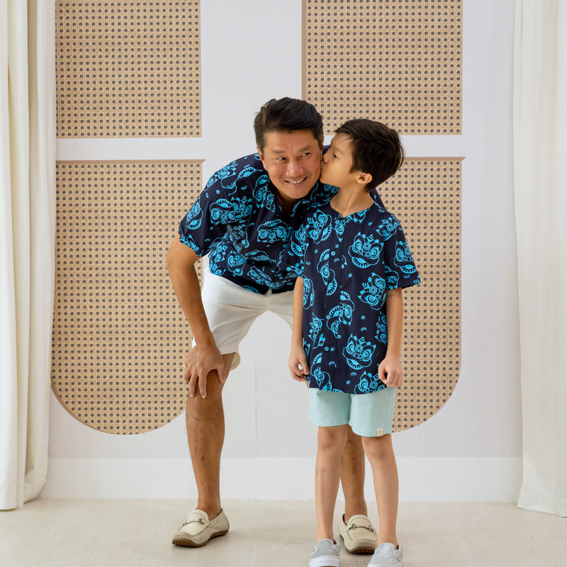 Bermuda Shorts with Adjustable Waistband in Light Blue by Le Petit Society — image 2