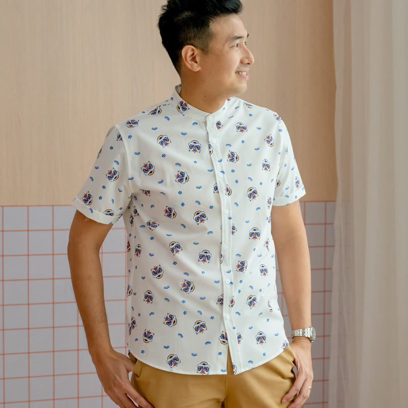 Lion Dance Series - Men's Shirt in White (Classic Fit) by Le Petit Society — image 9