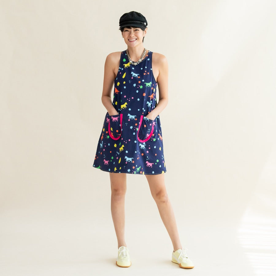 Le Petit Society x Sheila - Ladies Dress in Rainbow Horses Print — image 11