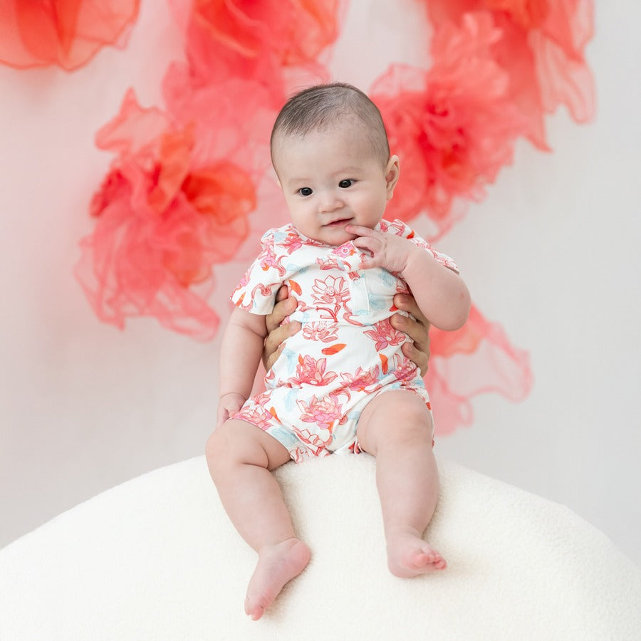 Le Petit Society x Sheila - Baby Boy Jersey Romper in Lotus Print — image 10