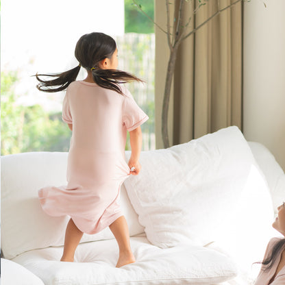 Loungewear - Girls Dress in Dusty Pink by Le Petit Society — image 2