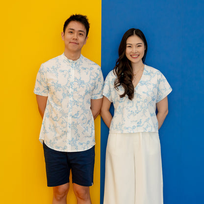 Heritage Series - Ladies Blouse in Floral Porcelain Print by Le Petit Society — image 4