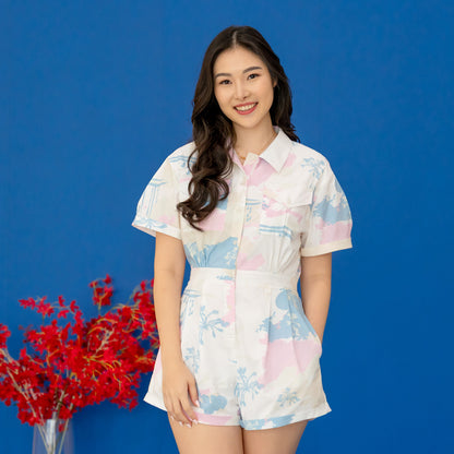 Heritage Series - Ladies Romper in MBS Skyline Print by Le Petit Society — image 2