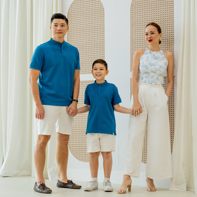 Polo Series - Boy's Polo Shirt in Blue by Le Petit Society — image 3