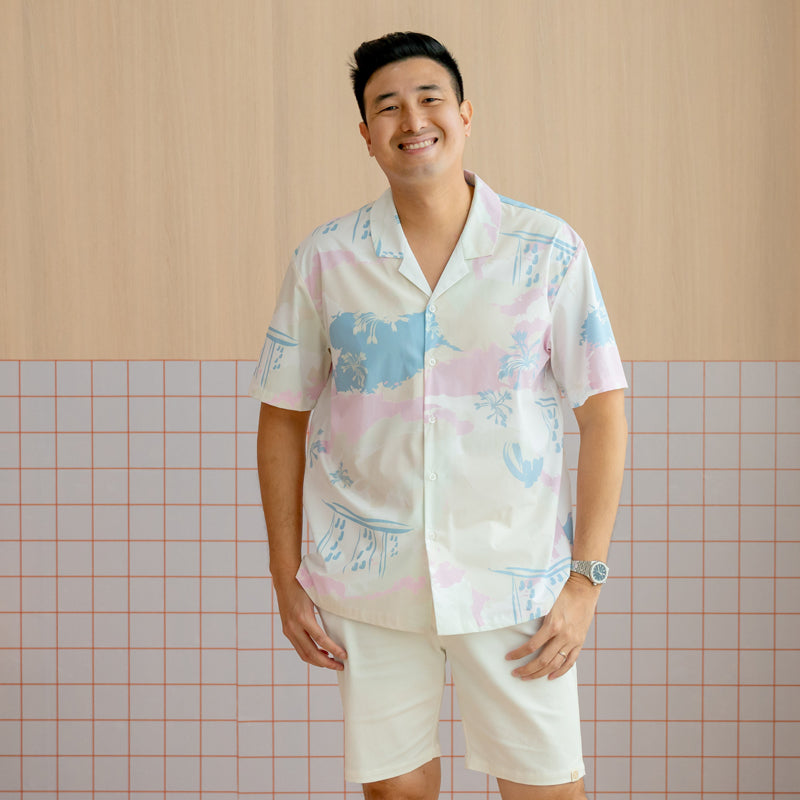 Heritage Series - Men's Camp Collar Shirt in MBS Skyline Print (Relaxed Fit) by Le Petit Society — image 2