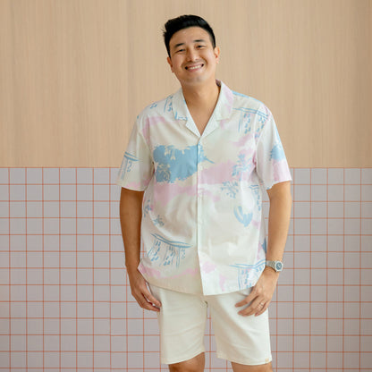 Heritage Series - Men's Camp Collar Shirt in MBS Skyline Print (Relaxed Fit) by Le Petit Society — image 2