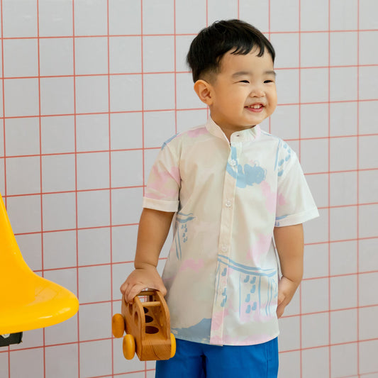 Heritage Series - Boys Shirt in MBS Skyline Print by Le Petit Society