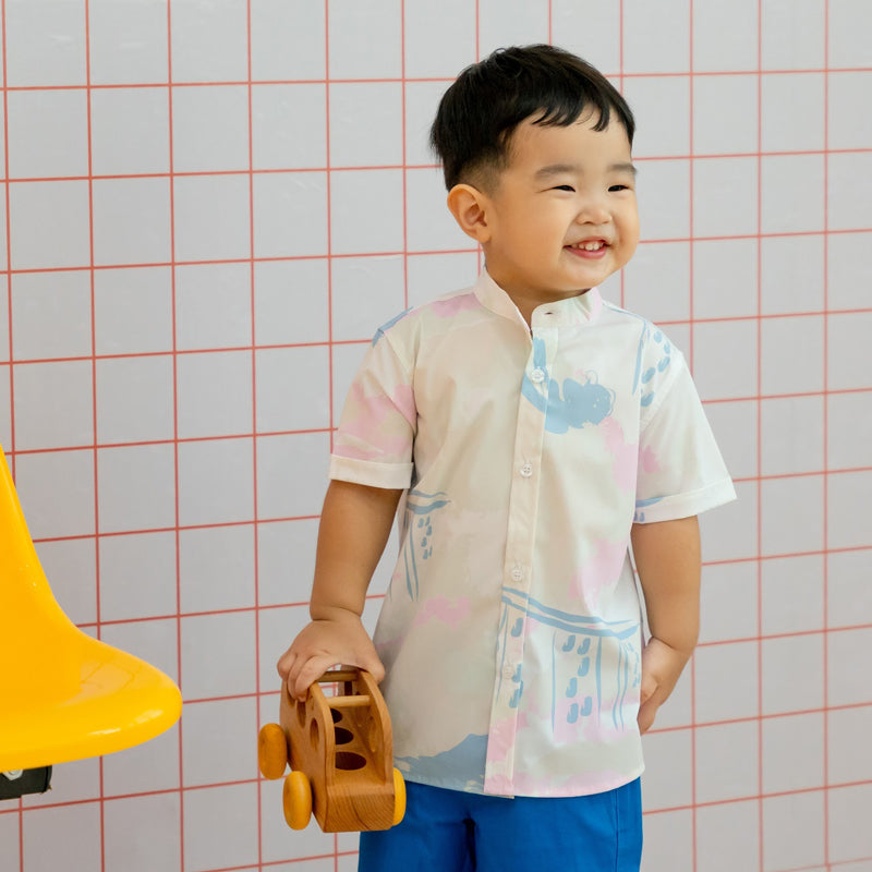 Heritage Series - Boys Shirt in MBS Skyline Print by Le Petit Society — image 11