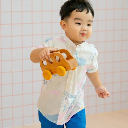 Heritage Series - Boys Shirt in MBS Skyline Print by Le Petit Society — image 4