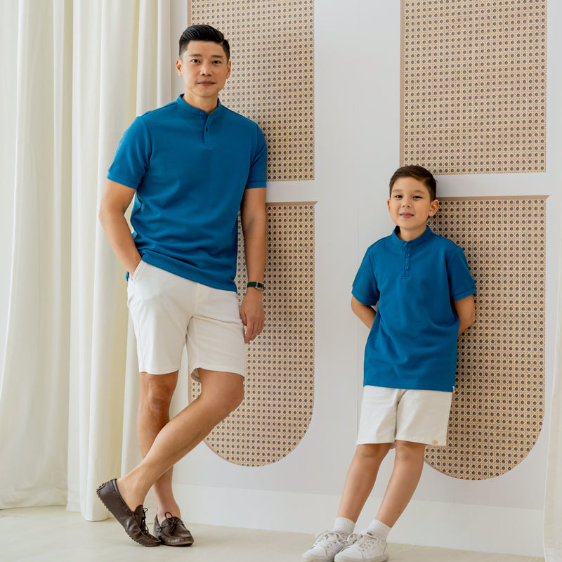 Polo Series - Men’s Polo Shirt in Blue by Le Petit Society — image 2