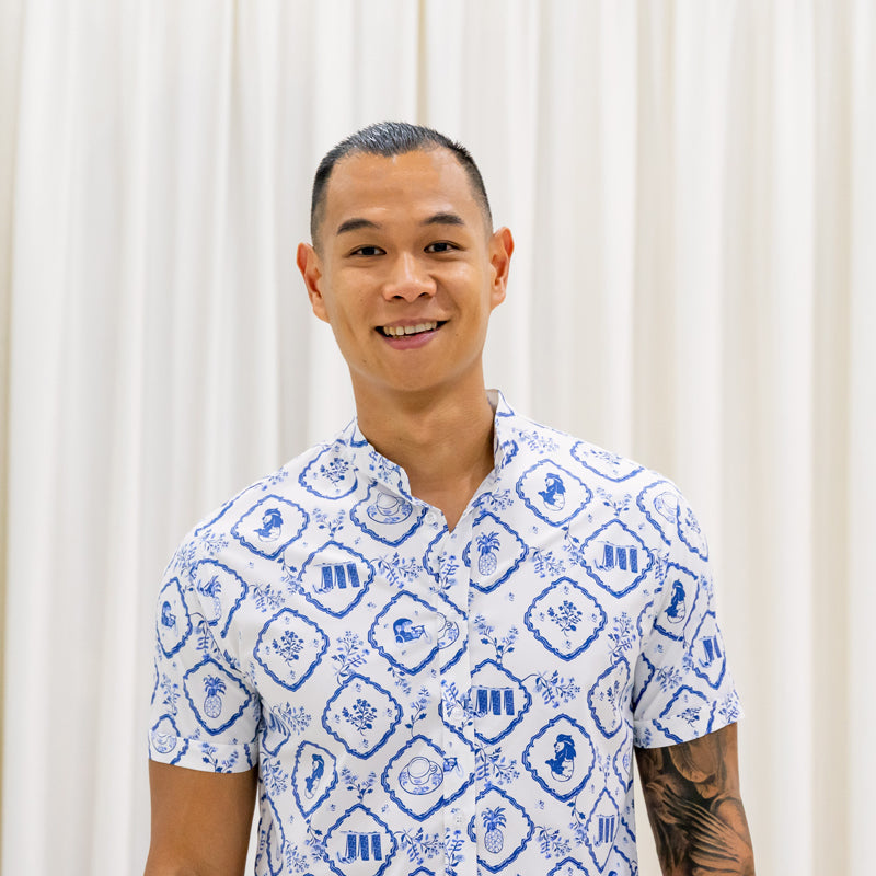 Heritage Series - Men's Shirt in Porcelain Motif (Classic Fit) by Le Petit Society — image 2