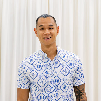 Heritage Series - Men's Shirt in Porcelain Motif (Classic Fit) by Le Petit Society — image 2