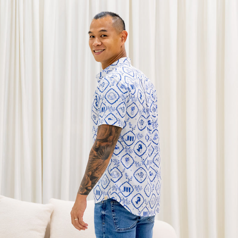 Heritage Series - Men's Shirt in Porcelain Motif (Classic Fit) by Le Petit Society — image 5