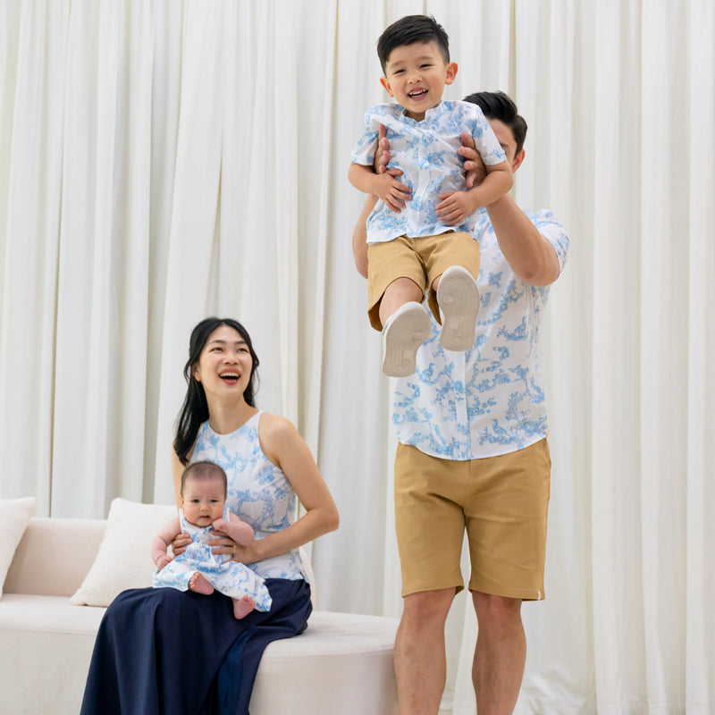 Heritage Series - Boys Shirt in Floral Porcelain Print by Le Petit Society — image 3