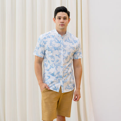 Heritage Series - Men's Shirt in Floral Porcelain Print (Classic Fit) by Le Petit Society — image 4