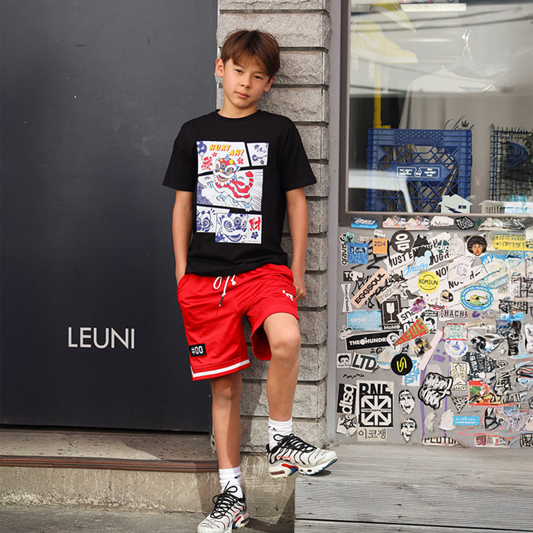 Lion Dance Series - Kids Tee in Black by Le Petit Society