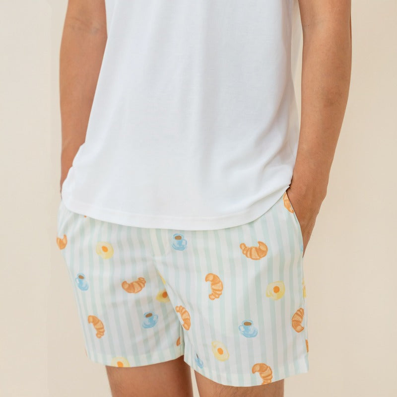 Adult Lounge Shorts in Breakfast Print by Le Petit Society — image 7