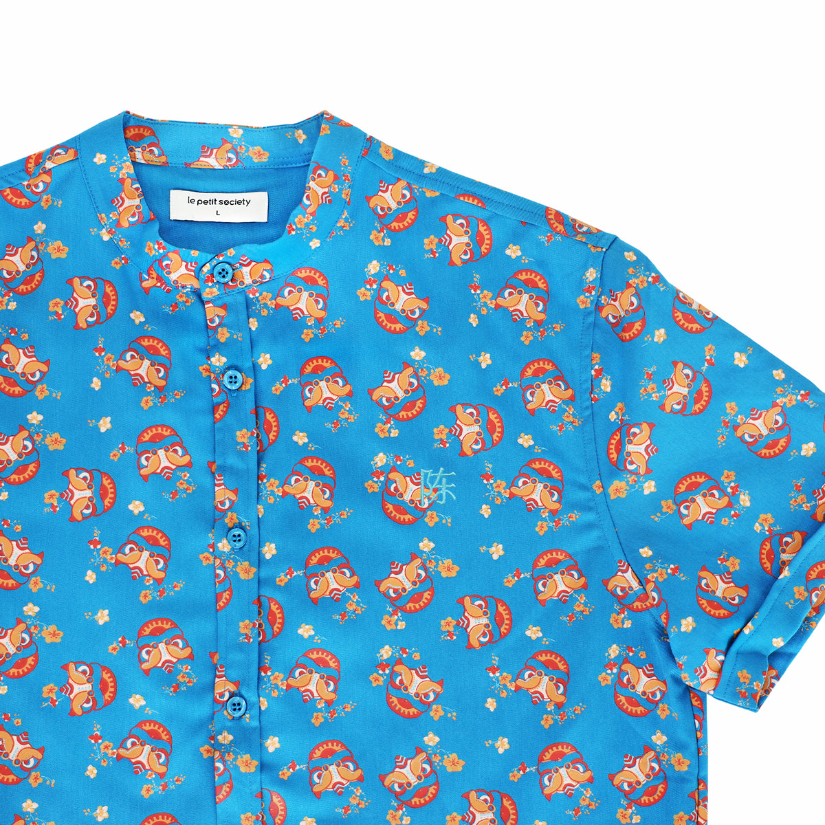 Lion Dance Series - Men’s Shirt in Blue (Personalisable) by Le Petit Society — image 3
