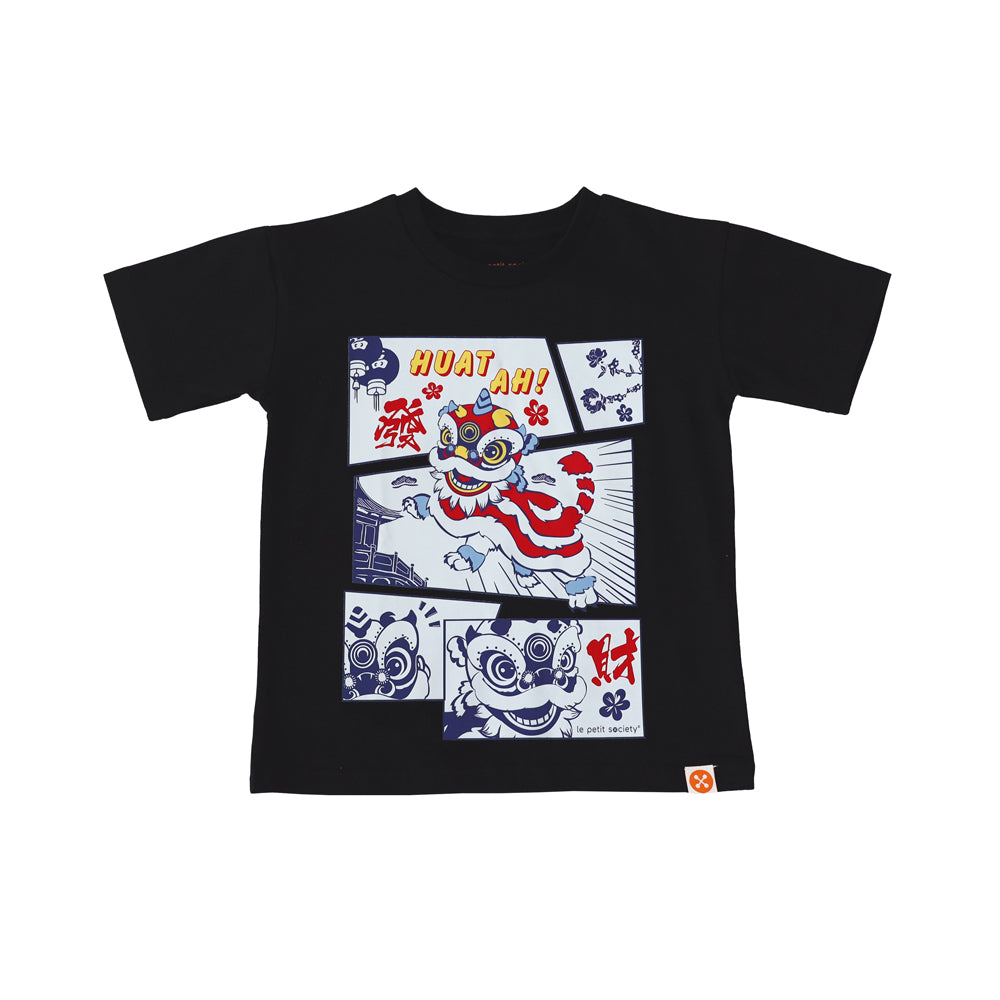 Lion Dance Series - Kids Tee in Black by Le Petit Society — image 16