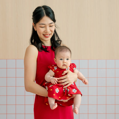 Lion Dance Series - Baby Girl Cheongsam in Red by Le Petit Society — image 6