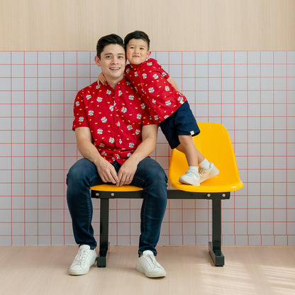 Lion Dance Series - Men’s Shirt in Red (Classic Fit) by Le Petit Society — image 2