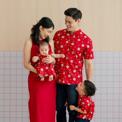 Lion Dance Series - Men’s Shirt in Red (Classic Fit) by Le Petit Society — image 4