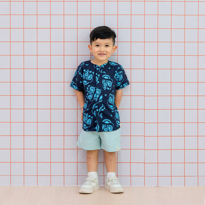 Lion Dance Series - Boys Shirt in Navy by Le Petit Society — image 5