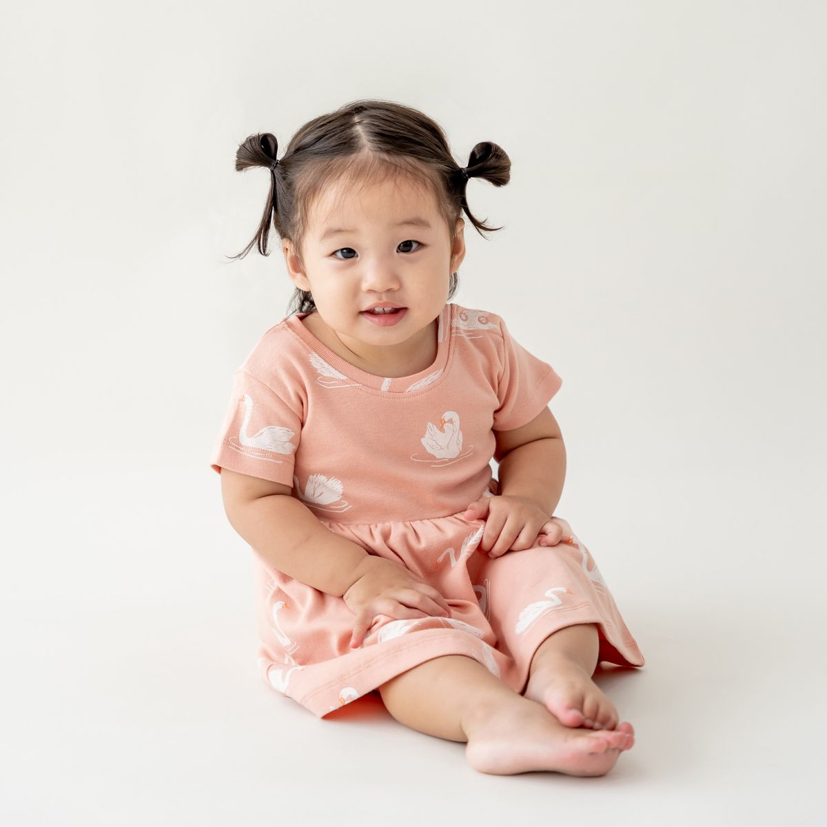 Little Milestones Baby Girl Set in Swan Serenade by Le Petit Society — image 6