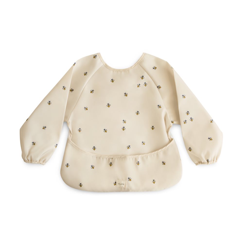 Long Sleeve Bib in Bees by Mushie