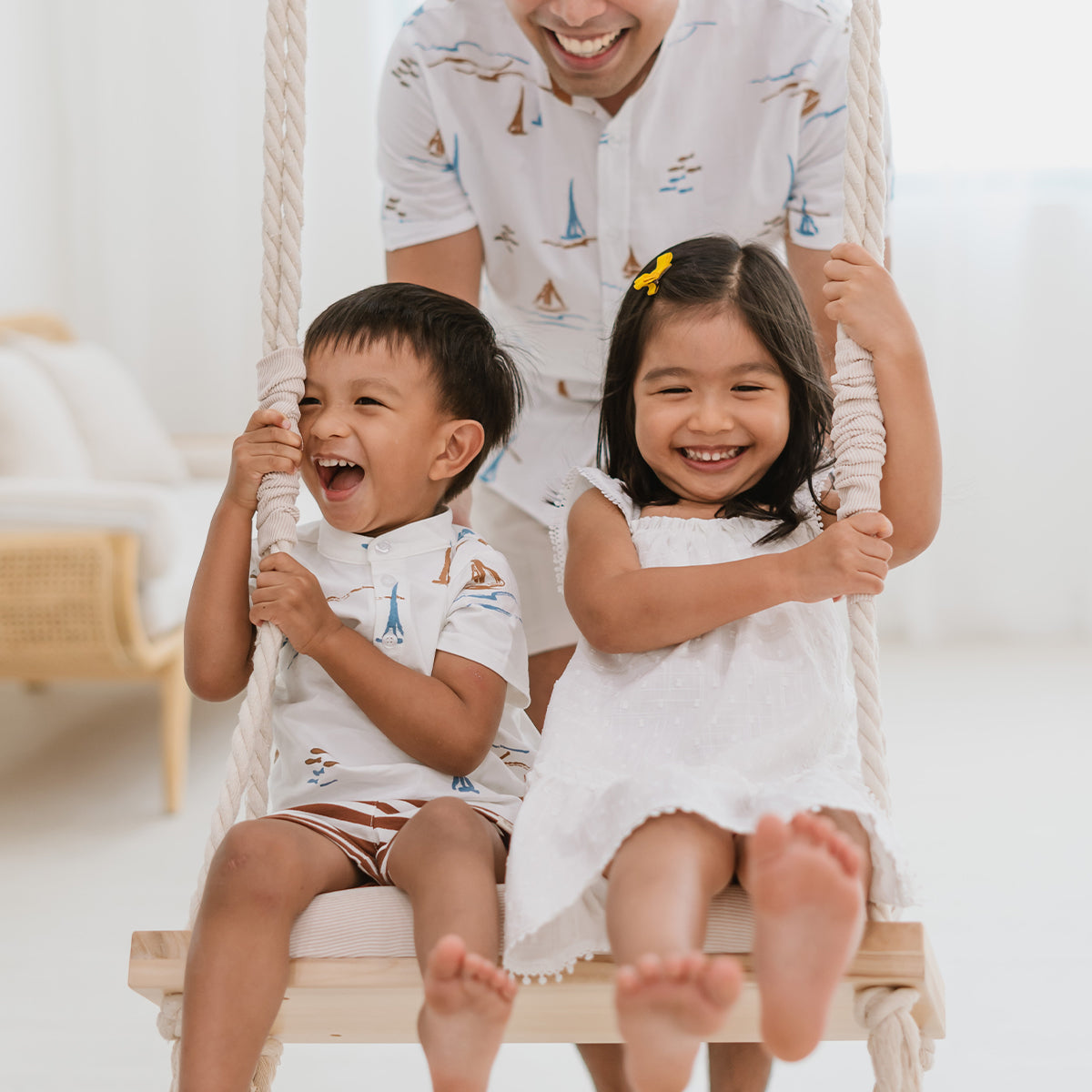 Resort Series - Men's White Shirt in Sail Boat Print by Le Petit Society — image 8