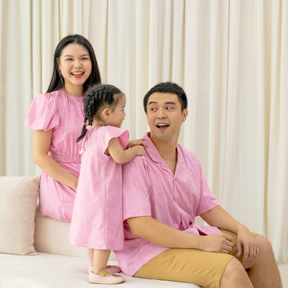 Heritage Series - Men's Camp Collar Shirt in Pink Orchid Print (Relaxed Fit) by Le Petit Society — image 3