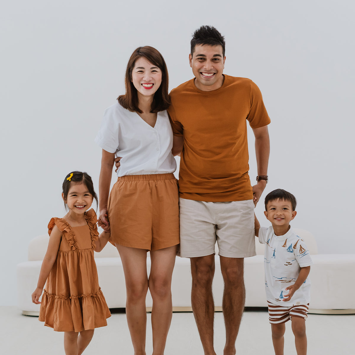 Resort Series - Kids Terry Shorts in Brown Stripes by Le Petit Society — image 8