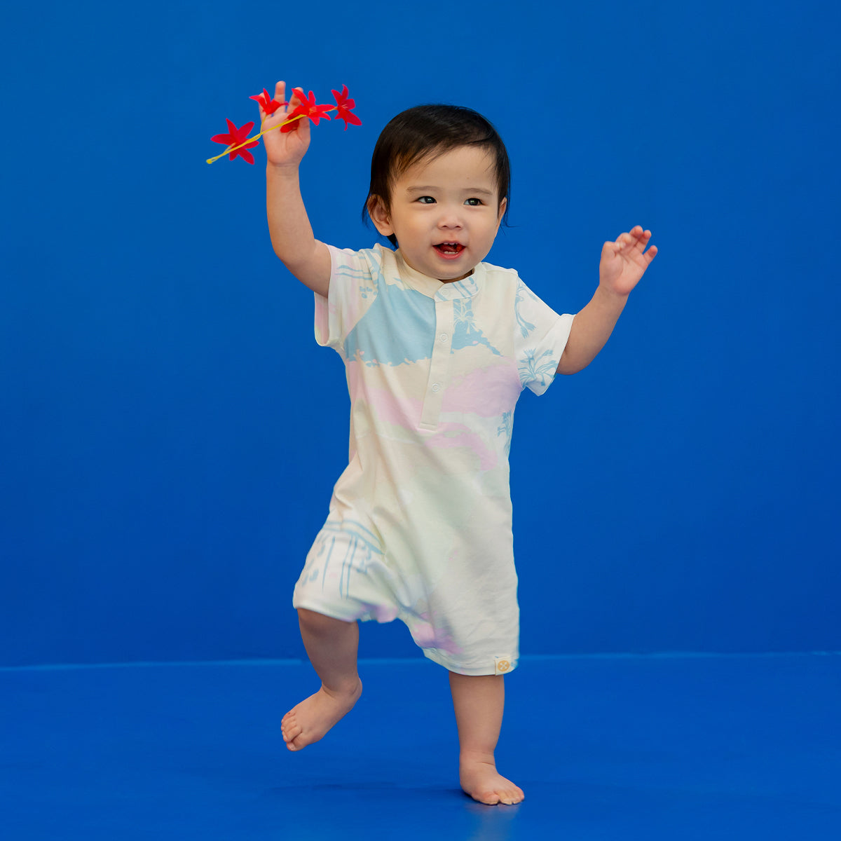 Heritage Series - Baby Boy Jersey Romper in MBS Skyline Print by Le Petit Society — image 6