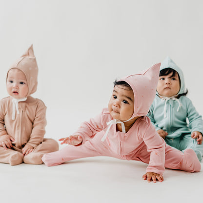 Baby Organic Zip Sleepsuit in Flower Bud Print by Le Petit Society — image 14
