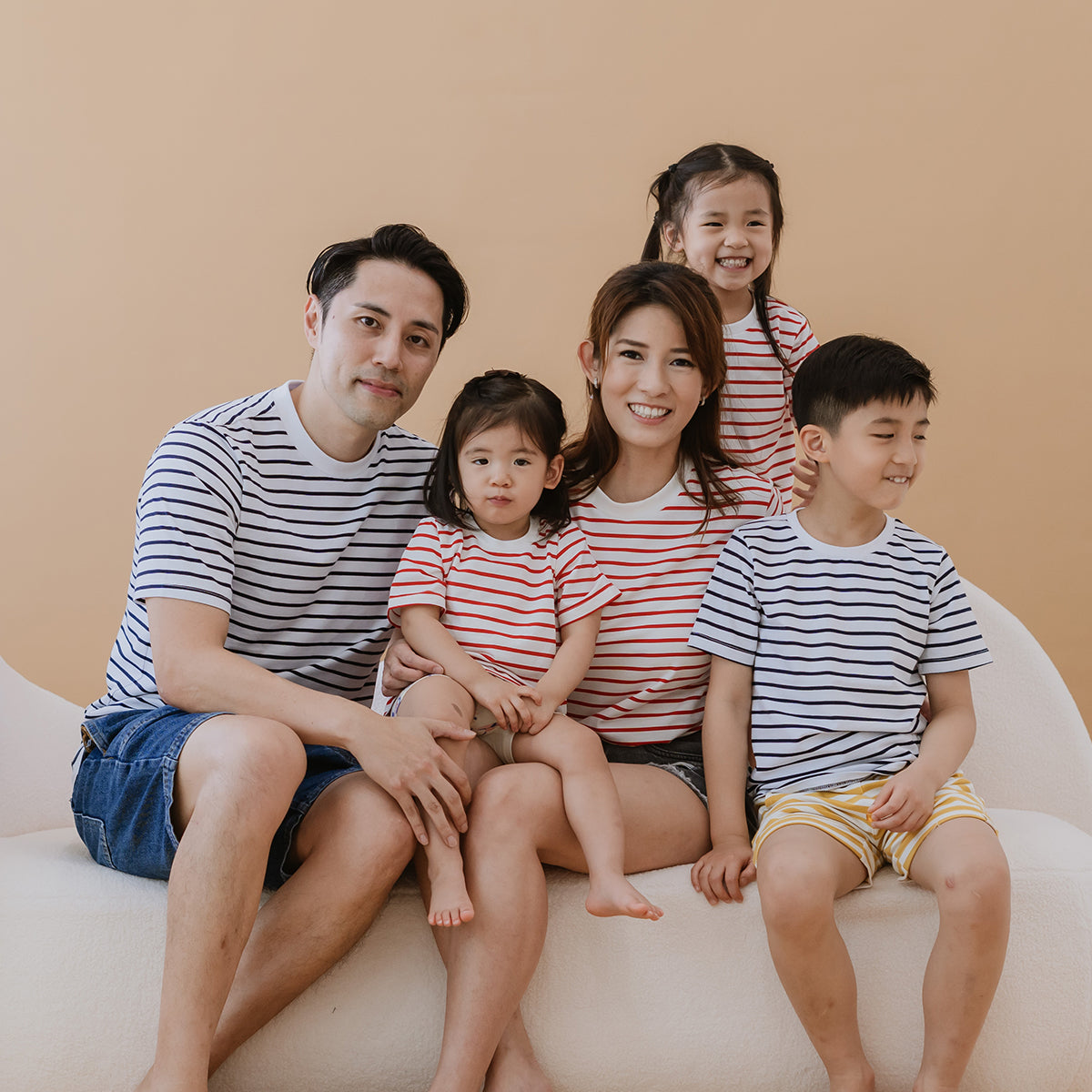 Family Tees - Personalisable Adult Striped Tee in Red (Unisex) by Le Petit Society — image 9