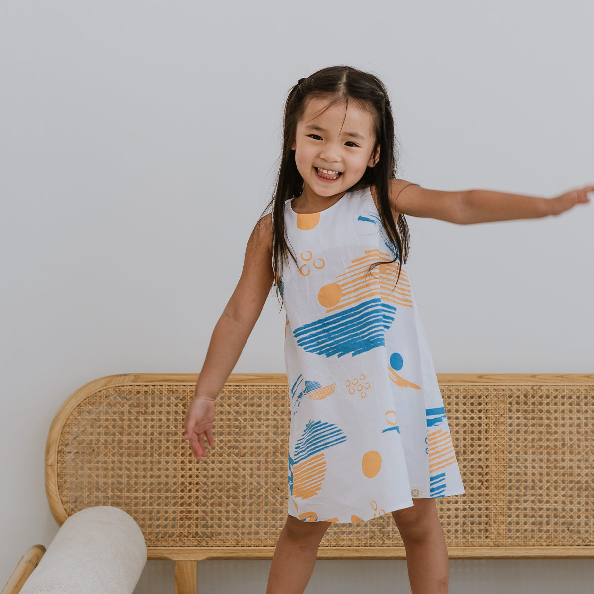 Resort Series - Girls Shift Dress in Coast Print by Le Petit Society