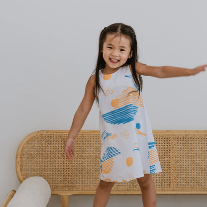 Resort Series - Girls Shift Dress in Coast Print by Le Petit Society