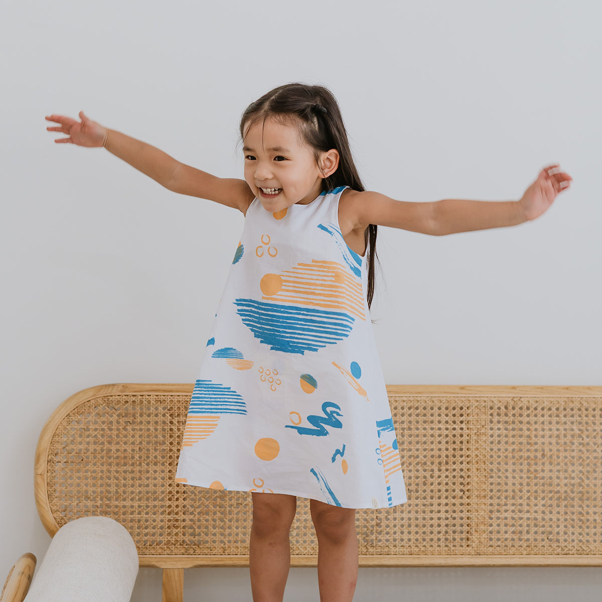 Resort Series - Girls Shift Dress in Coast Print by Le Petit Society — image 2