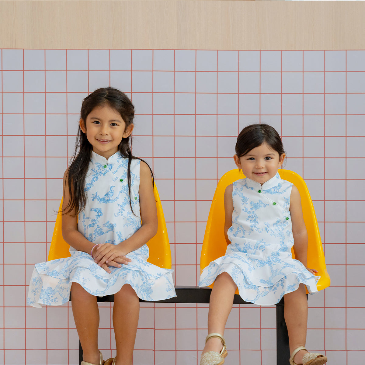 Heritage Series - Girls Cheongsam in Floral Porcelain Print by Le Petit Society — image 3