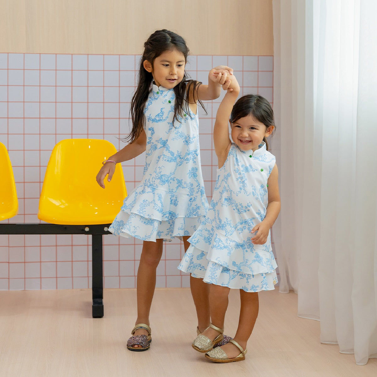 Heritage Series - Girls Cheongsam in Floral Porcelain Print by Le Petit Society — image 8