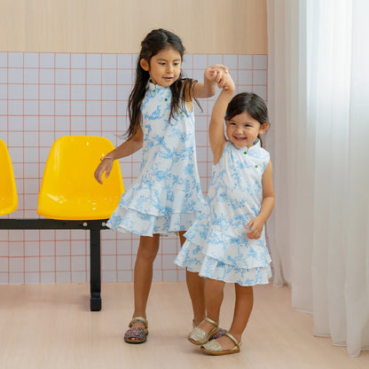 Heritage Series - Girls Cheongsam in Floral Porcelain Print by Le Petit Society — image 8