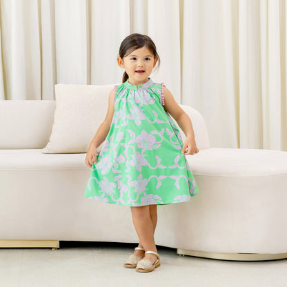 Heritage Series - Girls Cheongsam in Green Orchid Print by Le Petit Society — image 11