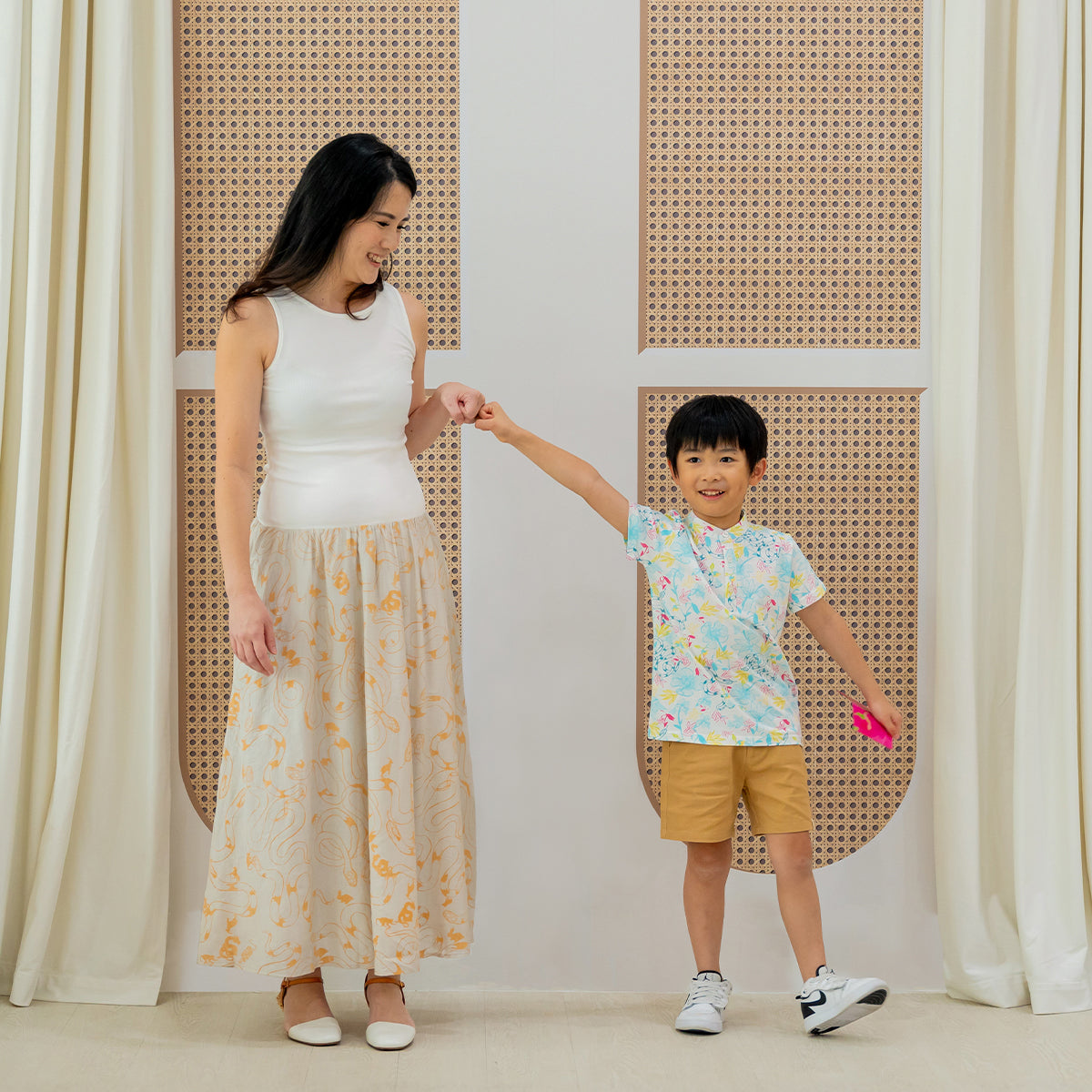 Zodiac Series - Boys Jersey Shirt in White Floral Snake Print by Le Petit Society — image 3