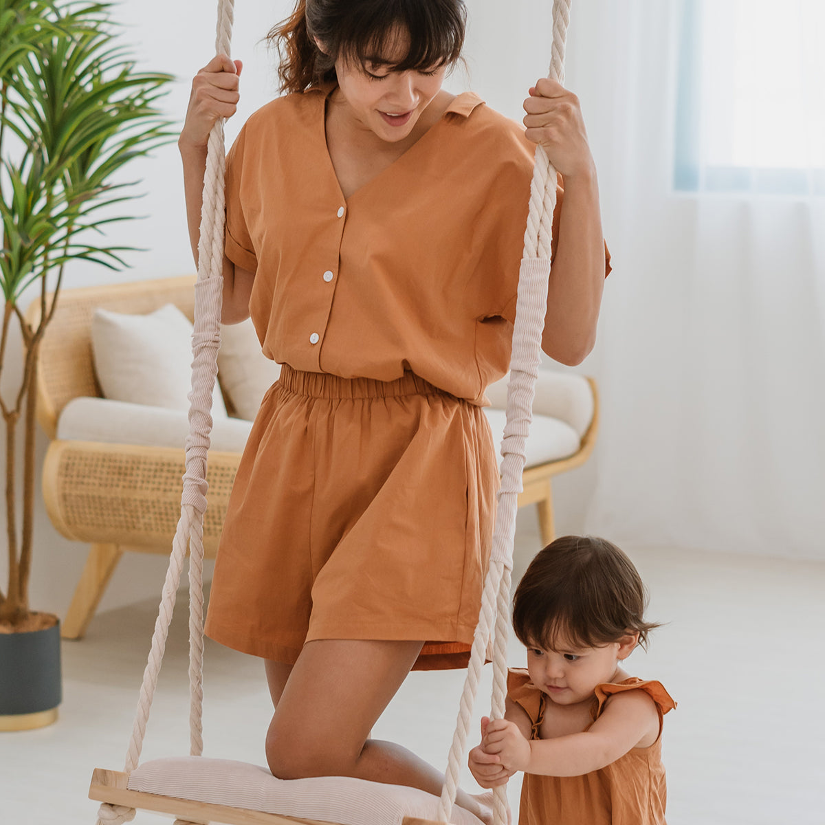 Resort Series - Ladies Crop Blouse in Caramel by Le Petit Society