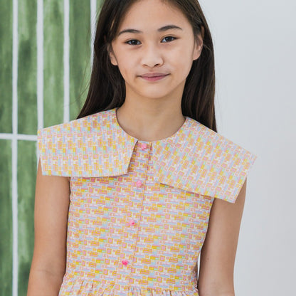 Heritage Series - Girls Vintage Dress in HDB Tweed Print by Le Petit Society — image 4